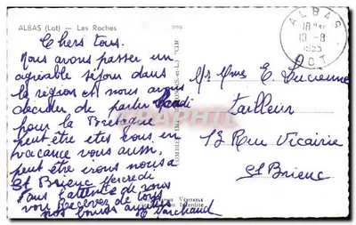 Quimper — Vista del pueblo junto al río — editor 'Cim' n° 000 — Reverso