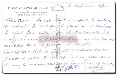 Mont Dore — Allgemeiner Blickrichtung Capucin und Sancy (Höhe 1.886 m) — Élèce — Rückseite