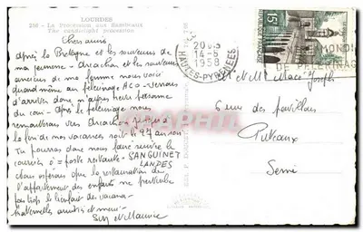 Lourdes — Procesja z latarniami — Édit. P. Doucet, Les Pyrénées — Rewers