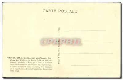 Richelieu — Kardinaal en minister van Lodewijk XIII — Braun & Cie, Parijs — Achterkant