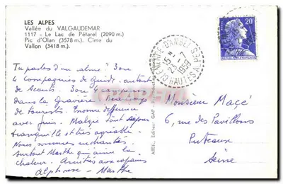 Zee van Pétarel — Vallei van Valgaudemar — uitgever ABEILL — Achterkant