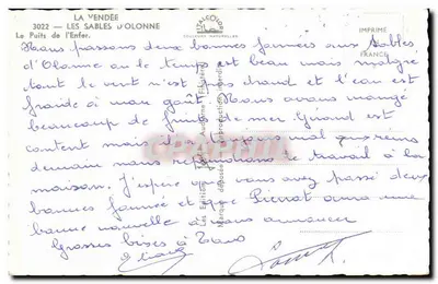 Les Sables d'Olonne — O Poço do Inferno — Éditions Jean — Verso