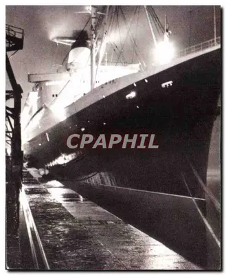 Navire de commerce — nuit à quai — Imp. Braun (Frigate) - 19 Rue Dareaux, Paris 14e
