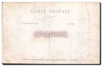 Vue de Tours — Pont et cathédrale — éditeur PAPPEGLIN & DORANGE — Verso