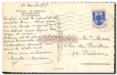 Wycieczki do Le Tréport — Cigonia — Wydawnictwo «La Cigogne» — Rewers