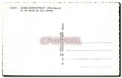 Bilhete postal antigo Sciez Bonnatrait e as margens do Lago Léman — Verso