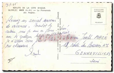 Nice — Promenada Anglika — Wydawnictwo La Cigogne — Rewers
