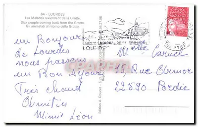 Lourdes — Bazylika Najświętszej Maryi Panny z Lourdes — Wydawnictwo A. Doucet — Rewers