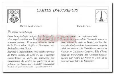 Avenue des Champs-Élysées — Parigi — Viste di Parigi, serie D2 465 40 10 — Verso