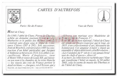 Parijs - Museum Cluny — Hotel de Cluny — Gedrukt in Taille-Rouge — Achterkant