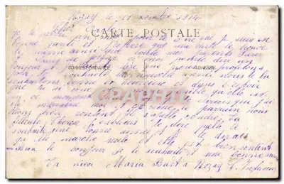 Ragazza in abito a quadri — Tozny, datata 11 novembre 1914 — Corrispondenza manoscritta — Verso