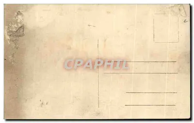 Mulher idosa — diante de uma mesa — cartão postal antigo — Verso