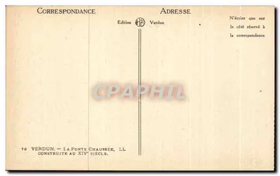 Porte Chaussée — Verdun — Édition Verdun — Verso