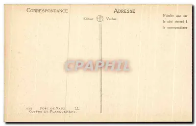 Fort Vaux — Kwatera Flanquement — Wydawnictwo Verdun, n° 125 — Rewers