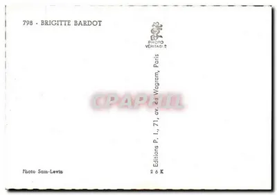 Brigitte Bardot — portret — Wydawnictwo Sam-Levin, n°798 — Rewers
