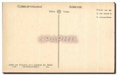 Kryjówka bojowa w pobliżu twierdzy Douaumont — Wydawnictwo Verdun, nr 138 — Rewers