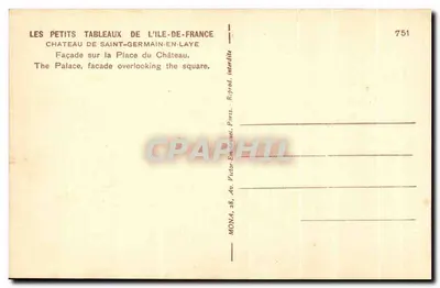 Zamek w Saint-Germain-en-Laye — Frontowa część na placu zamku — Wydawca Mona, nr 751 — Rewers