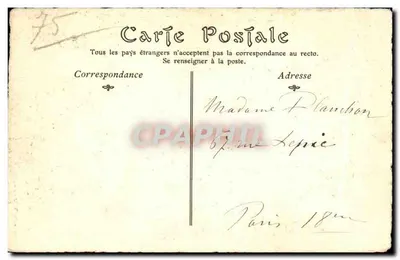 Stary Paryż — Katedra św. Filipa z Roule i Faubourg Saint-Honoré, około 1780 — ND Phot — Rewers