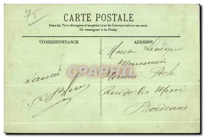 Stara pocztówka Paryż — Boulevard des Capucines — Samochód — Rewers