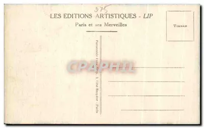 Paris - O Domo dos Inválidos — vista do domo e da fachada — editor LIP, n° 94 — Verso