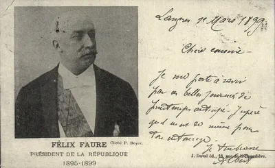 Félix Faure — Presidente da República 1895-1899 — Cliché P. Boyer