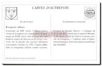 Longpont (Aisne) — Ruínas da Abadia — Dedicada em 1227 — Verso
