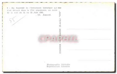 Męczennik generała Rabet w Varennes — Compièr (S.-et-L.) — Rewers