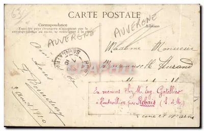 Danseurs d'Auvergne — scène de village — L'Auvergne Pittoresque, n°1201 — Verso