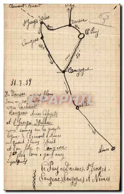 Jeune Auvergnat — portrait en tenue formelle — G. D'O. - 1026 - L'Auvergne — Verso