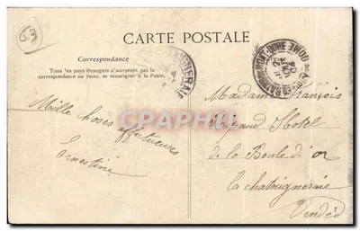 Bourrée d'Auvergne — scène de danse folklorique avec musicien — éditeur anonyme, n° 189 — Verso