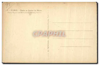 Opéra Garnier — Paryż — Wydawca E. Papeghin, nr 475 — Rewers