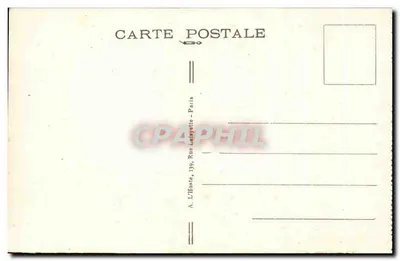 Las Compiègne — Wewnętrzna część wagonu Marszałka Focha, w którym został podpisany Armistice, 11 listopada 1918 — L.H., Paryż — Rewers