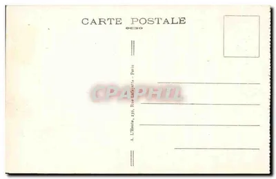 Woud van Compiègne — Binnenkant van het wagonnetje van Marechal Foch, waarin de Wapenstilstand werd ondertekend, op 11 november 1918 — A. L’Hoste, 139, Rue Lafayette - Parijs — Achterkant