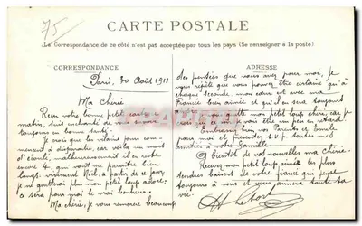 Paryż — Seina na Quai du Louvre — Wydawnictwo E. Luy, Paryż — Rewers