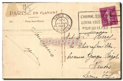 Paryż — W spacerze — Les Éditions d'Art Yvon, n°331 — Rewers