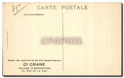 Salon Czytania i Poczty — Cie Crane — 23, ulica Paix — Rewers