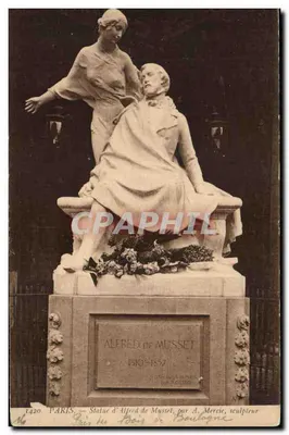 Estátua de Alfred de Musset em Paris — por A. Mercié, escultor — n° 1420