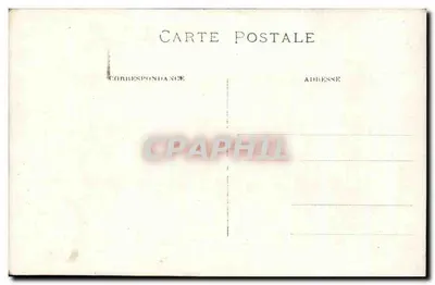 Três soldados — um a cavalo — ao ar livre — Carte postale — Verso