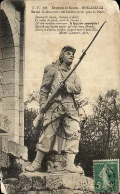 Moulineaux - Statue du Monument aux Soldats morts pour la Patrie — éditeur Aug. Foucher, n° 768