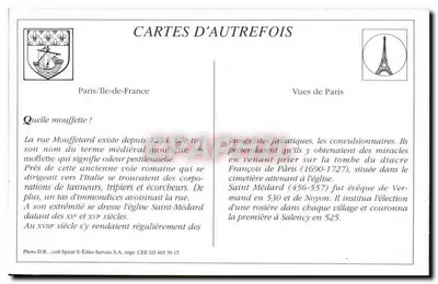 Parijs — De Kerk van Sint Medard en de Rue Mouffetard — N.B. Fot. — Achterkant