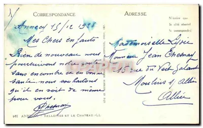 Zamek w Talloires — widok panoramiczny — Lévy et Nuitbertin, Paryż, nr 161 — Rewers