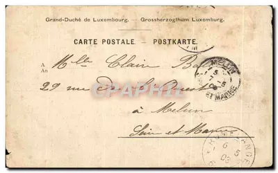 Stara pocztówka Gruss aus Rumelingen Luxembourg — Rewers