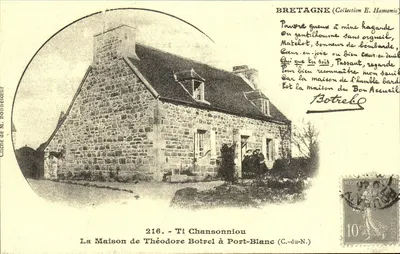 A Casa de Théodore Botrel em Port-Blanc (C.-du-N.) — Bretanha (Coleção E. Hamonic) — n°216