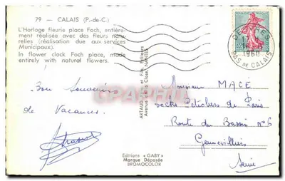 Zegar z kwiatami w Calais — Calais — Wydawnictwo Gaby — Rewers