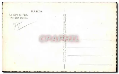 Parigi — La Stazione Est — Éditions 'Luxe' Estel — Verso