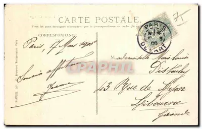 Paryż — Pałac Sądowy i Most au Change — Wydawnictwo P. MARMISE, nr 466 — Rewers