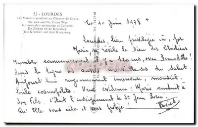 Lourdes — O Caminho da Cruz — Edição A. Douet, n°52 — Verso