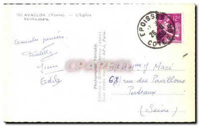 Avallon (Yonne) — Katedra Świętego Lazara — Wydawnictwo Mélie (Paryż) — Rewers