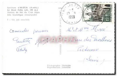 Le Haut Folin (alt. 900 m) — Turystyczna stacja Klubu Alpin — seria 7 — wydawca C. Lomier, Mâcon — Rewers