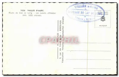 Estrada de Cap de Long — Os Curvas de Orédon — M. BFR/JAUD - BORDEAUX — Verso